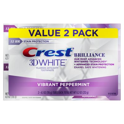Crest 3D White Brilliance Toothpaste Mint x 2
