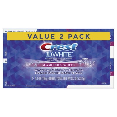 Crest 3D White Glamorous White Fluoride Anticavity (dviguboje pakuotėje)