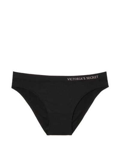 Juodos, besiūlės kelnaitės iš Victoria's Secret su užrašu