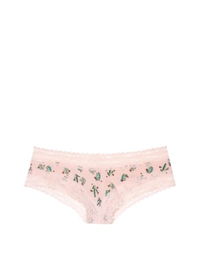 Pink, nėriniuotos apatinės kelnaitės