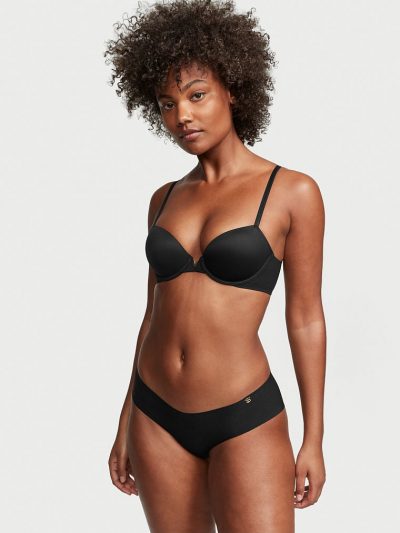 Juodos, besiūlės kelnaitės su Victoria's Secret logo